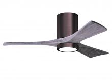  IR3HLK-BB-BW-42 - Irene-3HLK three-blade flush mount paddle fan in Brushed Bronze finish with 42” solid barn wood