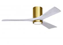  IR3HLK-BRBR-MWH-52 - Irene-3HLK three-blade flush mount paddle fan in Brushed Brass finish with 52” solid matte white