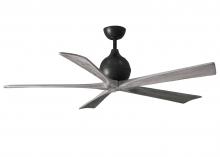 IR5-BK-BW-60 - Irene-5 five-blade paddle fan in Matte Black finish with 60" solid barn wood tone blades.