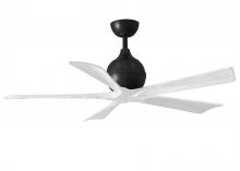  IR5-BK-MWH-52 - Irene-5 five-blade paddle fan in Matte Black finish with 52" solid matte white wood blades.