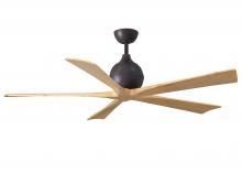  IR5-TB-LM-60 - Irene-5 five-blade paddle fan in Textured Bronze finish with 60" with light maple blades.
