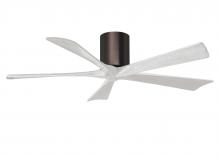  IR5H-BB-MWH-52 - Irene-5H five-blade flush mount paddle fan in Brushed Bronze finish with 52” solid matte white w