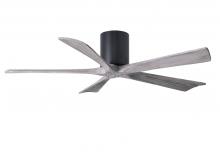  IR5H-BK-BW-52 - Irene-5H five-blade flush mount paddle fan in Matte Black finish with 52” solid barn wood tone b