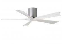 IR5H-BN-MWH-52 - Irene-5H five-blade flush mount paddle fan in Brushed Nickel finish with 52” solid matte white w