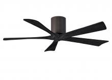  IR5H-TB-BK-52 - Irene-5H five-blade flush mount paddle fan in Textured Bronze finish with 52” solid matte black