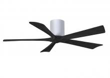  IR5H-WH-BK-52 - Irene-5H five-blade flush mount paddle fan in Gloss White finish with 52” solid matte black wood