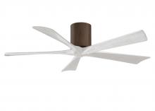  IR5H-WN-MWH-52 - Irene-5H five-blade flush mount paddle fan in Walnut finish with 52” solid matte white wood blad