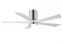  IR5HLK-CR-MWH-52 - IR5HLK five-blade flush mount paddle fan in Polished Chrome finish with 52” solid matte white wo