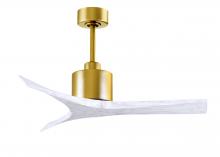  MW-BRBR-MWH-42 - Mollywood 6-speed contemporary ceiling fan in Brushed Brass finish with 42” solid matte white wo