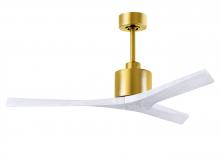  MW-BRBR-MWH-52 - Mollywood 6-speed contemporary ceiling fan in Brushed Brass finish with 52” solid matte white wo
