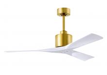  NK-BRBR-MWH-52 - Nan 6-speed ceiling fan in Brushed Brass finish with 52” solid matte white wood blades