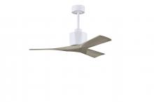  NK-MWH-GA-42 - Nan 6-speed ceiling fan in Matte White finish with 42” solid gray ash tone wood blades