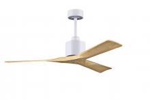  NK-MWH-LM-52 - Nan 6-speed ceiling fan in Matte White finish with 52” solid light maple tone wood blades