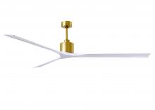  NKXL-BRBR-MWH-90 - Nan XL 6-speed ceiling fan in Brushed Brass finish with 90” solid matte white wood blades