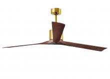  NKXL-BRBR-WA-72 - Nan XL 6-speed ceiling fan in Brushed Brass finish with 72” solid walnut tone wood blades