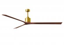  NKXL-BRBR-WA-90 - Nan XL 6-speed ceiling fan in Brushed Brass finish with 90” solid walnut tone wood blades