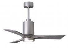  PA3-BN-BW-42 - Patricia-3 three-blade ceiling fan in Brushed Nickel finish with 42” solid barn wood tone blades