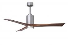  PA3-BN-WA-60 - Patricia-3 three-blade ceiling fan in Brushed Nickel finish with 60” solid walnut tone blades an