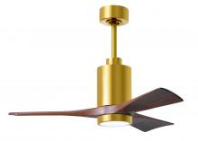  PA3-BRBR-WA-42 - Patricia-3 three-blade ceiling fan in Brushed Brass finish with 42” solid walnut tone blades and