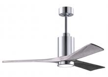  PA3-CR-BW-52 - Patricia-3 three-blade ceiling fan in Polished Chrome finish with 52” solid barn wood tone blade