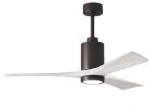  PA3-TB-MWH-52 - Patricia-3 three-blade ceiling fan in Textured Bronze finish with 52” solid matte white wood bla