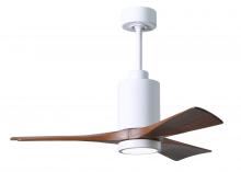  PA3-WH-WA-42 - Patricia-3 three-blade ceiling fan in Gloss White finish with 42” solid walnut tone blades and d