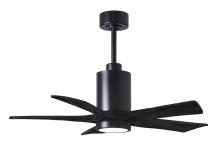  PA5-BK-BK-42 - Patricia-5 five-blade ceiling fan in Matte Black finish with 42” solid matte black wood blades a