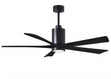  PA5-BK-BK-60 - Patricia-5 five-blade ceiling fan in Matte Black finish with 60” solid matte black wood blades a