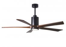  PA5-BK-WA-60 - Patricia-5 five-blade ceiling fan in Matte Black finish with 60” solid walnut tone blades and di
