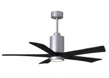  PA5-BN-BK-52 - Patricia-5 five-blade ceiling fan in Brushed Nickel finish with 52” solid matte black wood blade