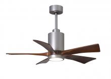  PA5-BN-WA-42 - Patricia-5 five-blade ceiling fan in Brushed Nickel finish with 42” solid walnut tone blades and