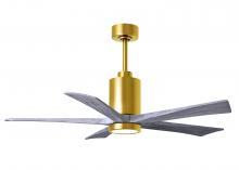  PA5-BRBR-BW-52 - Patricia-5 five-blade ceiling fan in Brushed Brass finish with 52” solid barn wood tone blades a