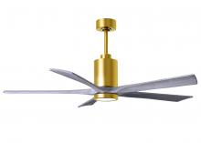  PA5-BRBR-BW-60 - Patricia-5 five-blade ceiling fan in Brushed Brass finish with 60” solid barn wood tone blades a