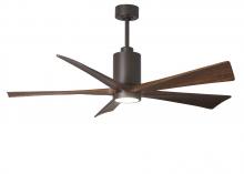  PA5-TB-WA-60 - Patricia-5 five-blade ceiling fan in Textured Bronze finish with 60” solid walnut tone blades an