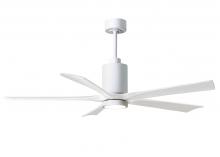  PA5-WH-MWH-60 - Patricia-5 five-blade ceiling fan in Gloss White finish with 60” solid matte white wood blades a