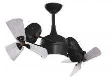  DGLK-BK-WDBW - Dagny 360° double-headed rotational ceiling fan with light kit in Matte Black finish with solid b