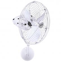  BP-WH-MTL - Bruna Parede wall fan in Gloss White finish.