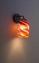  ROSE-MOD-SC-AM-BZ - Rose - Sconce - Modern- BZ-Amber Glass