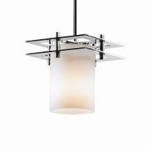  FSN-8165-10-OPAL-CROM-BKCD - Metropolis 1-Light Small Pendant (2 Flat Bars)