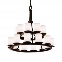  FAB-8767-10-WHTE-DBRZ - Dakota 21-Light 2-Tier Ring Chandelier