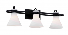 Justice Design Group FSN-8153-OPAL-MBLK - Ludlow 3-Light Bath Bar