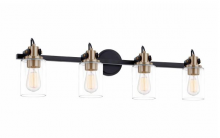 Justice Design Group FSN-8194-CLER-MBBR - Brooklyn 4-Light Bath Bar