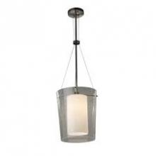 Justice Design Group FSN-8010-OPAL-MBLK - Amani 1-Light Center Drum Pendant