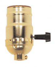  80/1016 - Hi-Low Turn Knob Socket For Standard A Type Household Bulb; 6/32 Mandrel; 1/8 IPS; Aluminum; Brite