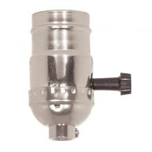  80/1017 - Hi-Low Turn Knob Socket For Standard A Type Household Bulb; 6/32 Mandrel; 1/8 IPS; Aluminum; Nickel