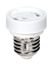  80/1888 - White Medium To GU24 Socket Reducer; E26 - GU24 With Locking Device; 3/4 in. Overall Extension;
