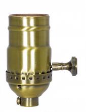  80/2211 - 3-Way (2 Circuit) Turn Knob Socket With Removable Knob; 1/8 IPS; 3 Piece Stamped Solid Brass;