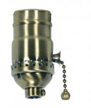  80/2212 - On-Off Pull Chain Socket; 1/8 IPS; 3 Piece Stamped Solid Brass; Antique Brass Finish; 660W; 250V