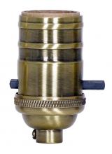  80/2218 - On-Off Push Thru Socket; 1/8 IPS; 4 Piece Stamped Solid Brass; Antique Brass Finish; 660W; 250V