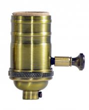  80/2220 - Socket; Antique Brass; Full Range Turn Knob; With Set Screw; 150 Watt